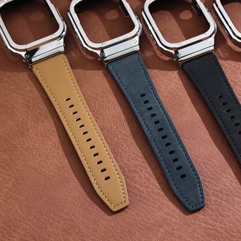 WatchBand Leather & Steel Armor