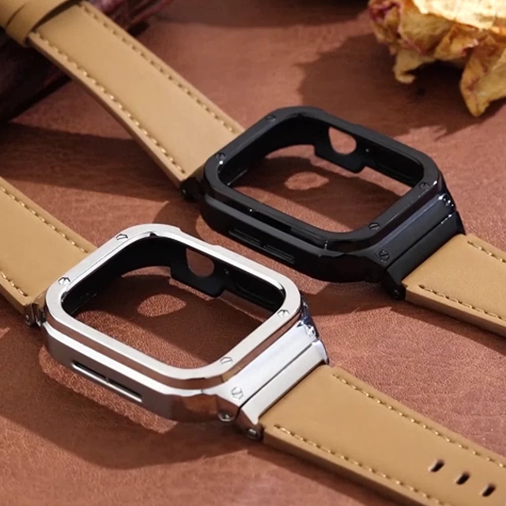 WatchBand Leather & Steel Armor