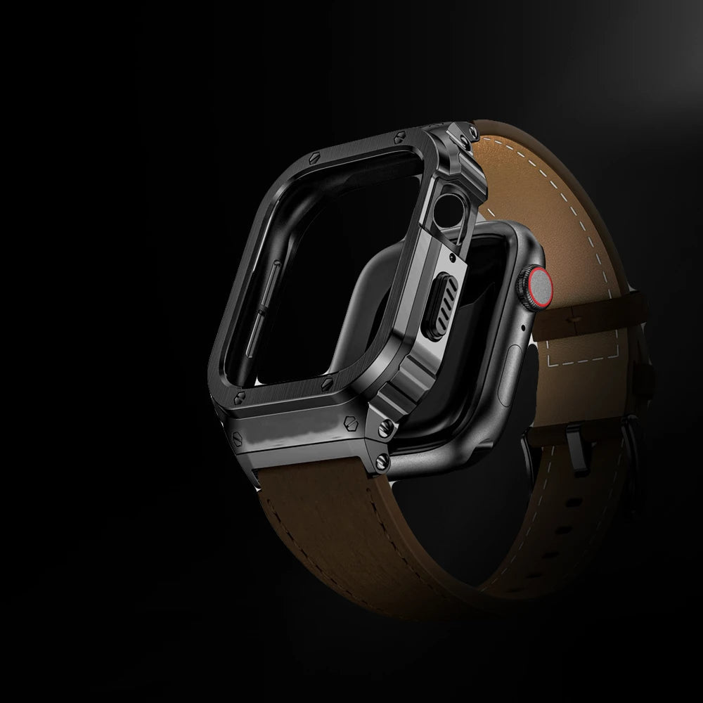 WatchBand Leather & Steel Armor