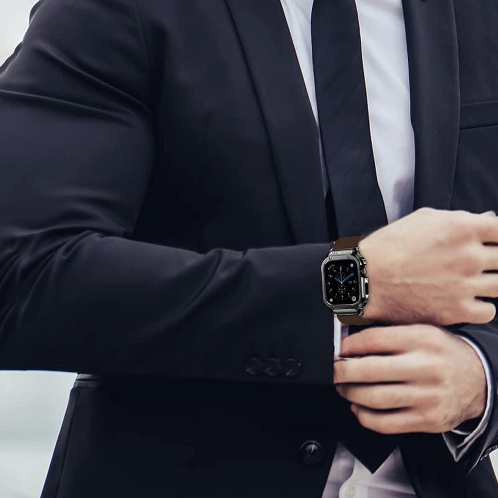 WatchBand Leather & Steel Armor