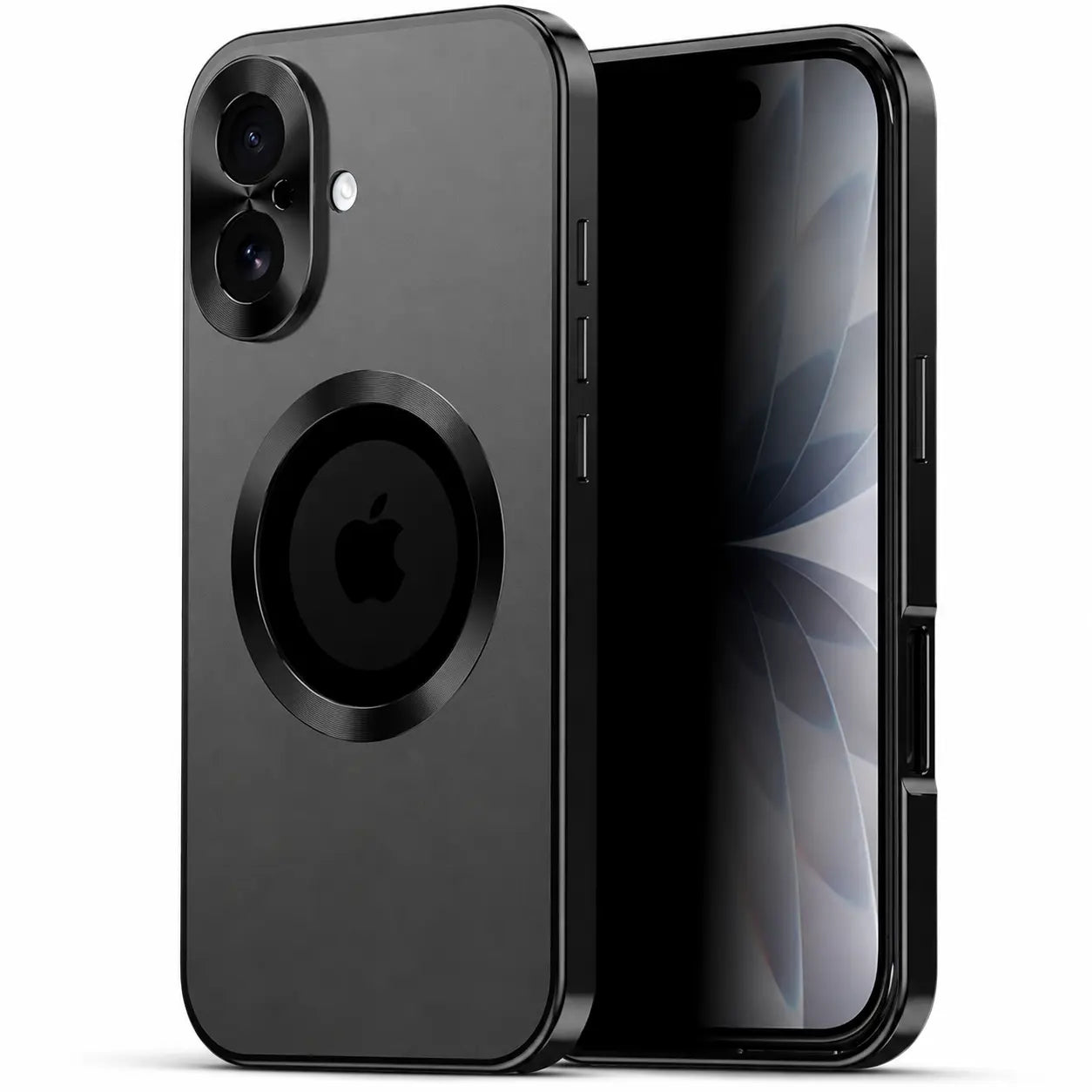 Snap-fit iPhone case with built-in privacy display coverage