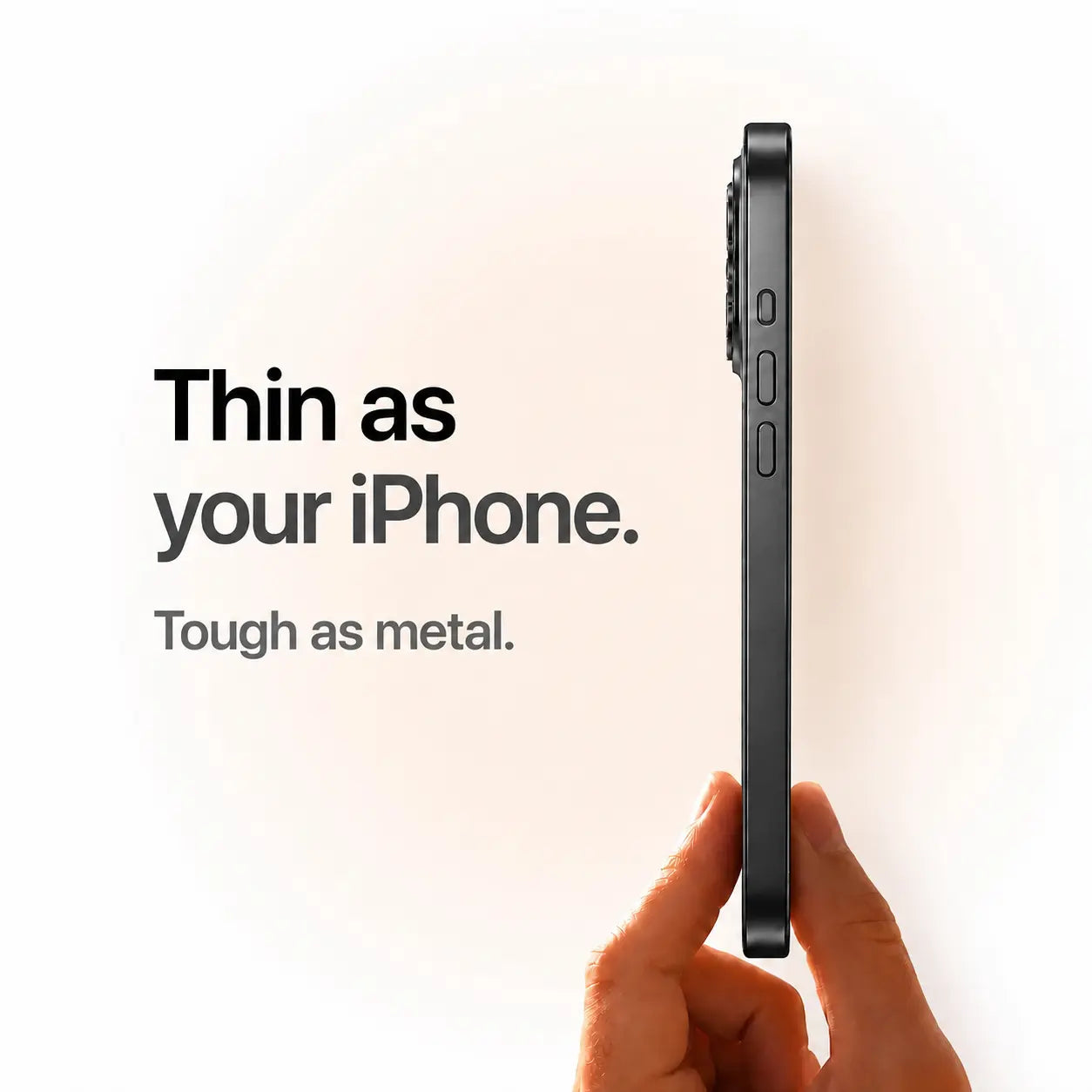 iPhone case with metal frame and soft lining #color_Midnight Black