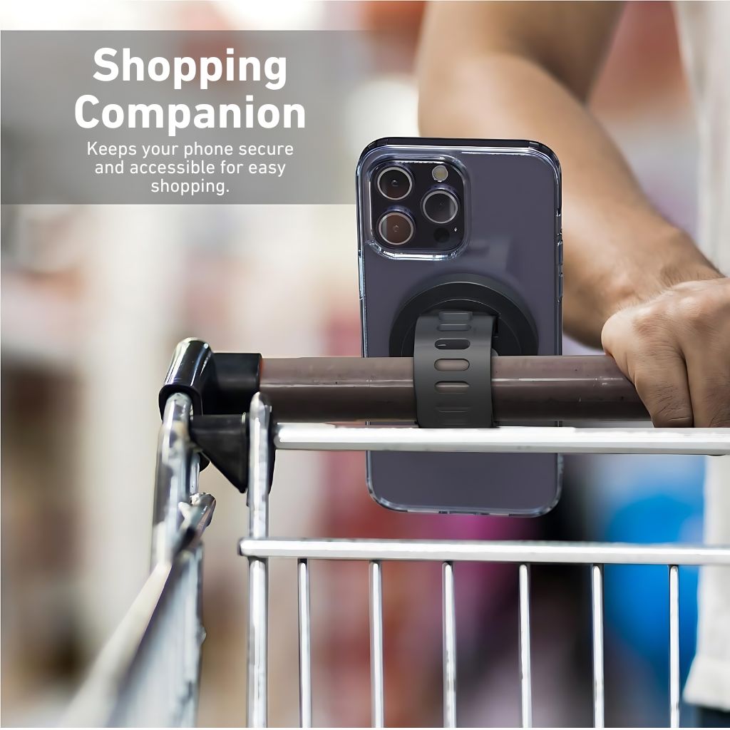 Magnetic Phone Mount for Gym, Bikes, Strollers, and Magnetic Surfaces