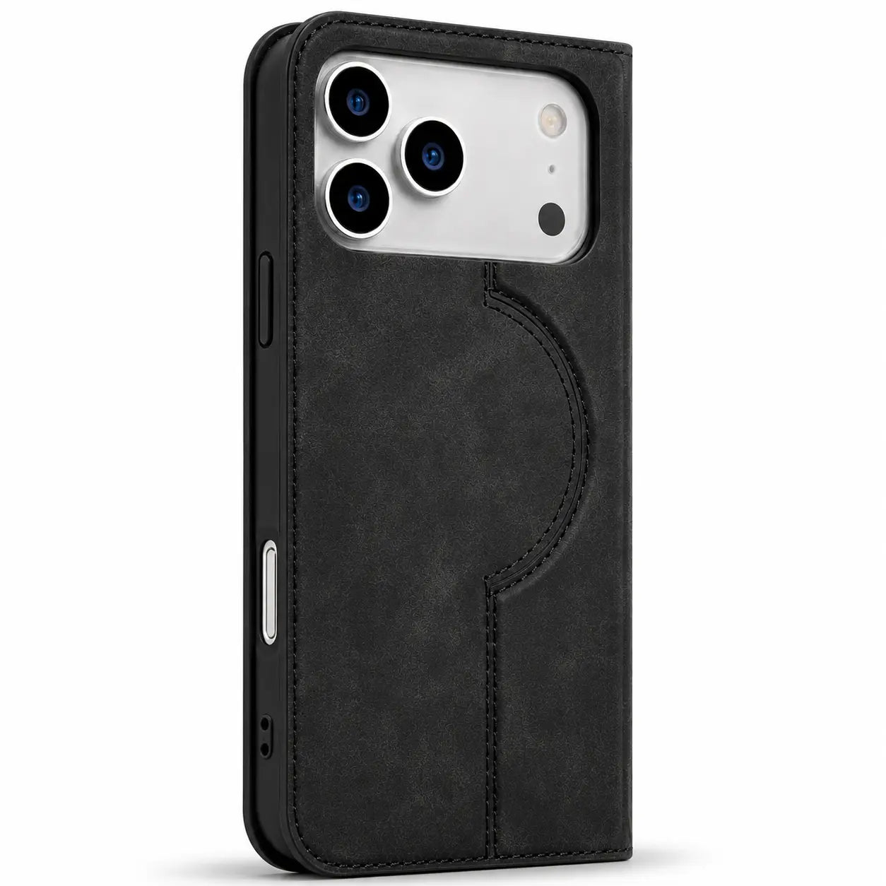 Wallet phone case showing built-in card compartments