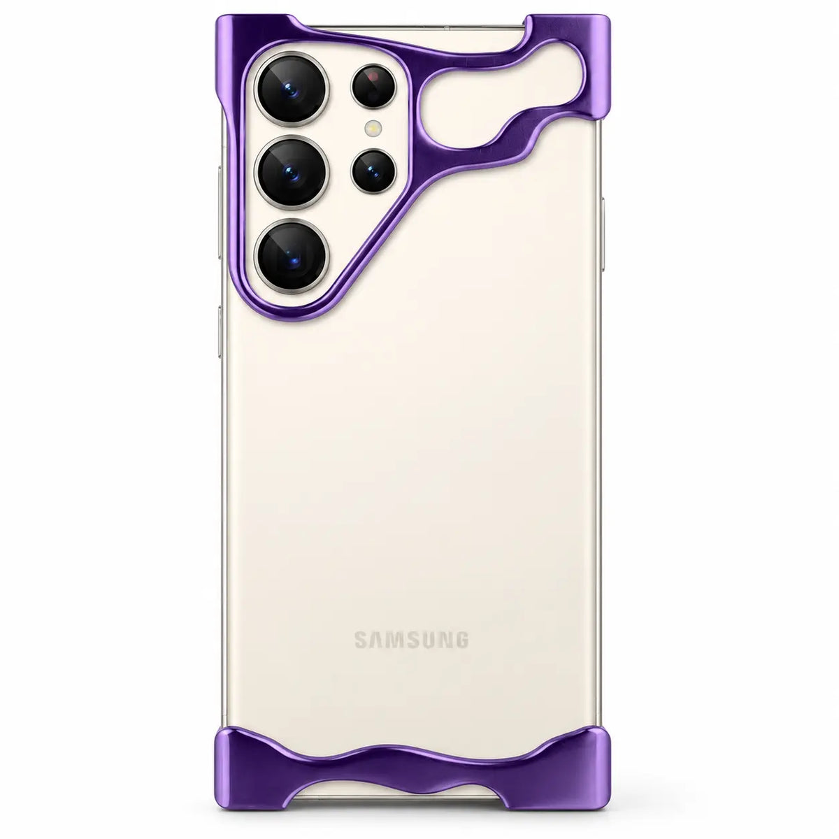 Purple metal bumper case on a cream phone #color_Purple