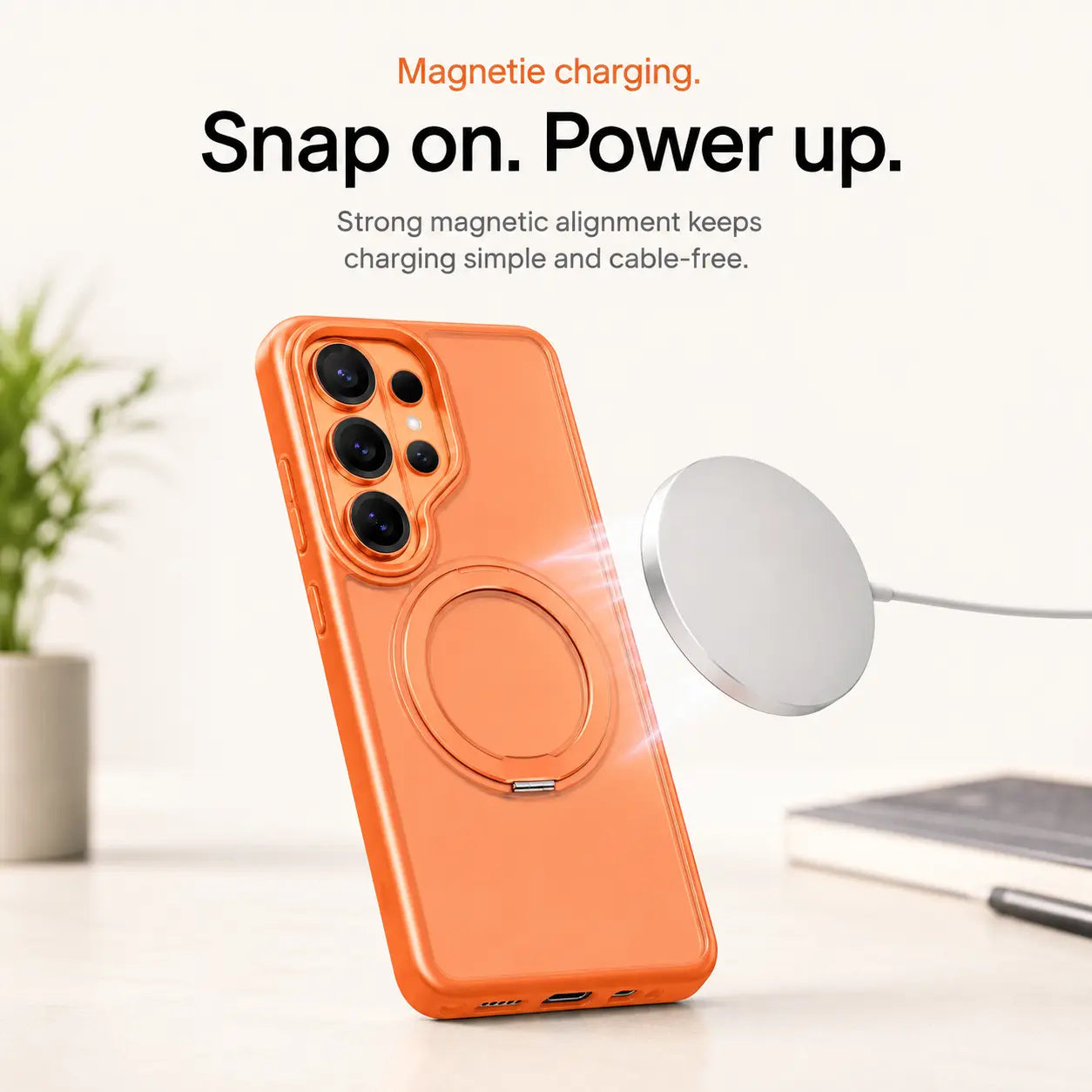 Magnetic kickstand case for Samsung Galaxy phone