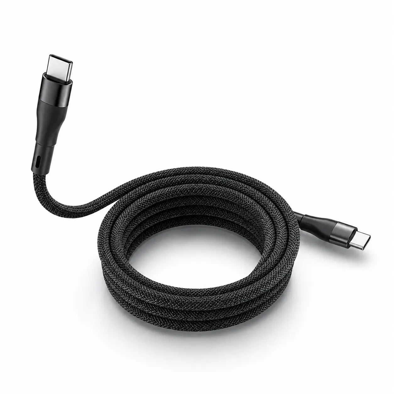 Tangle-free magnetic USB-C charging cable with fast charging and data transfer